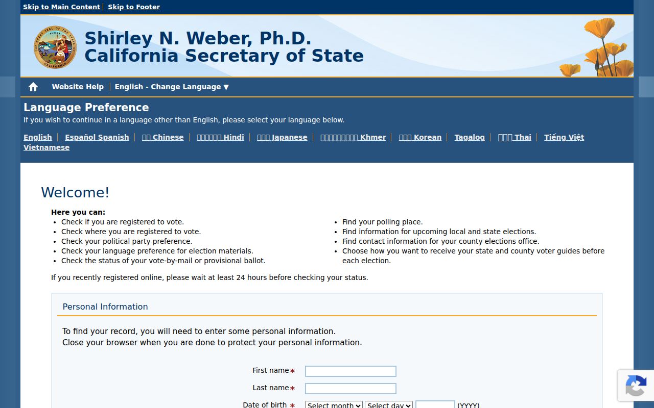 Riverside residents directory California voter status lookup