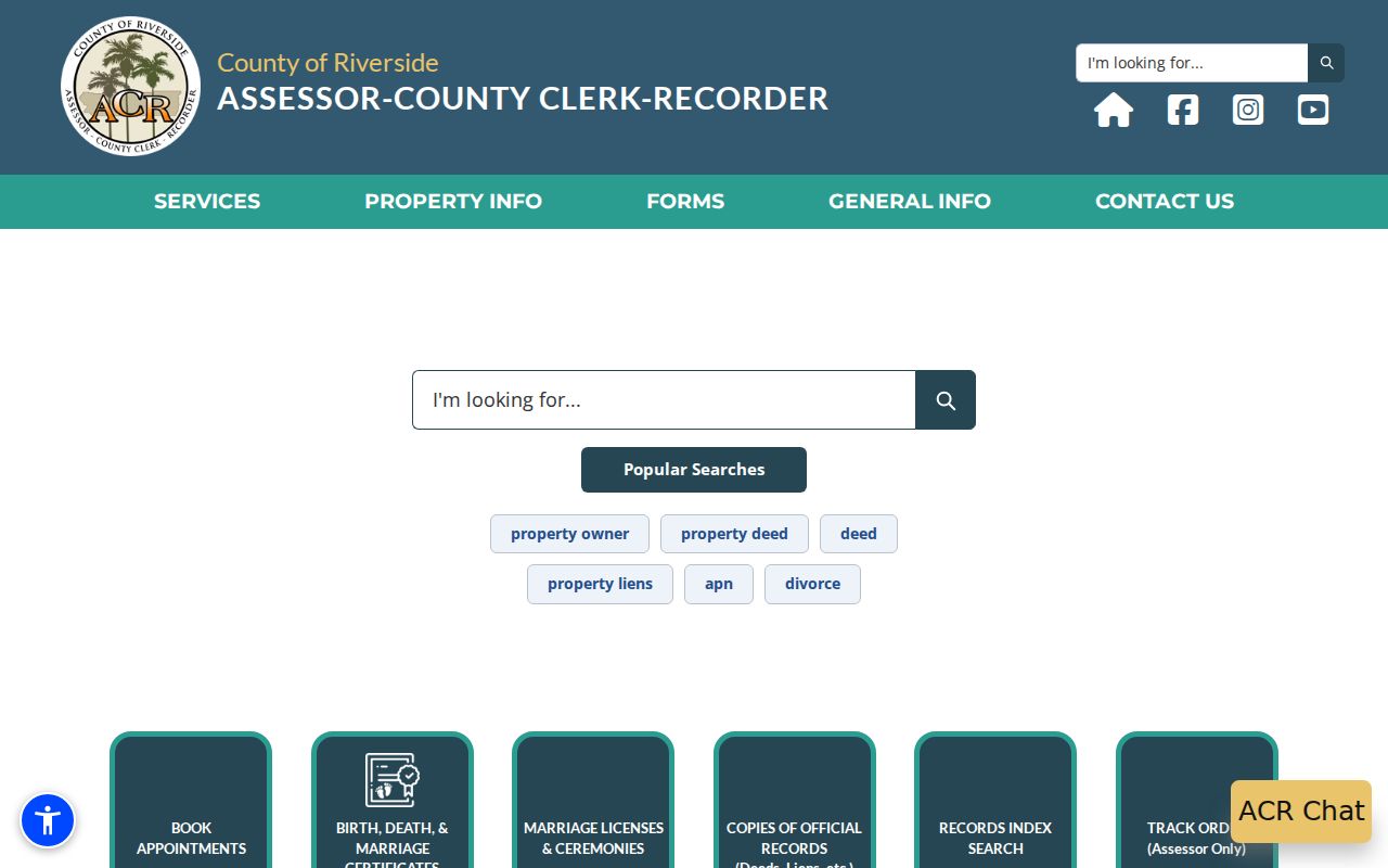 Riverside residents directory Assessor-County Clerk-Recorder source