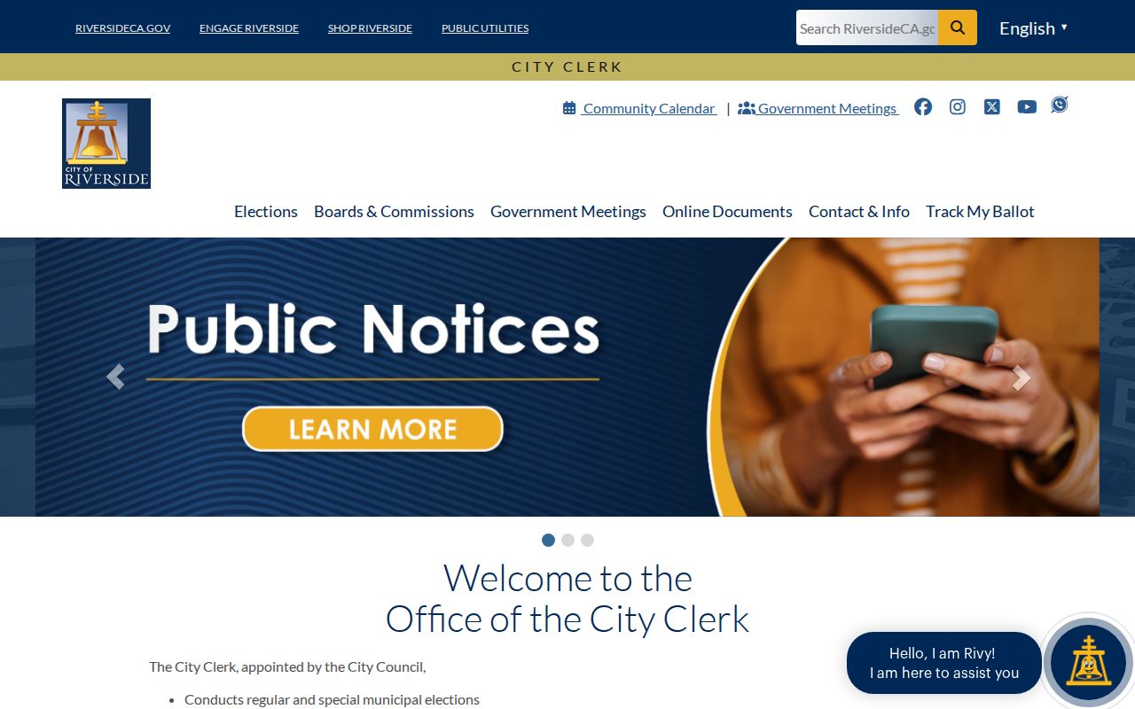Riverside residents directory City Clerk records source