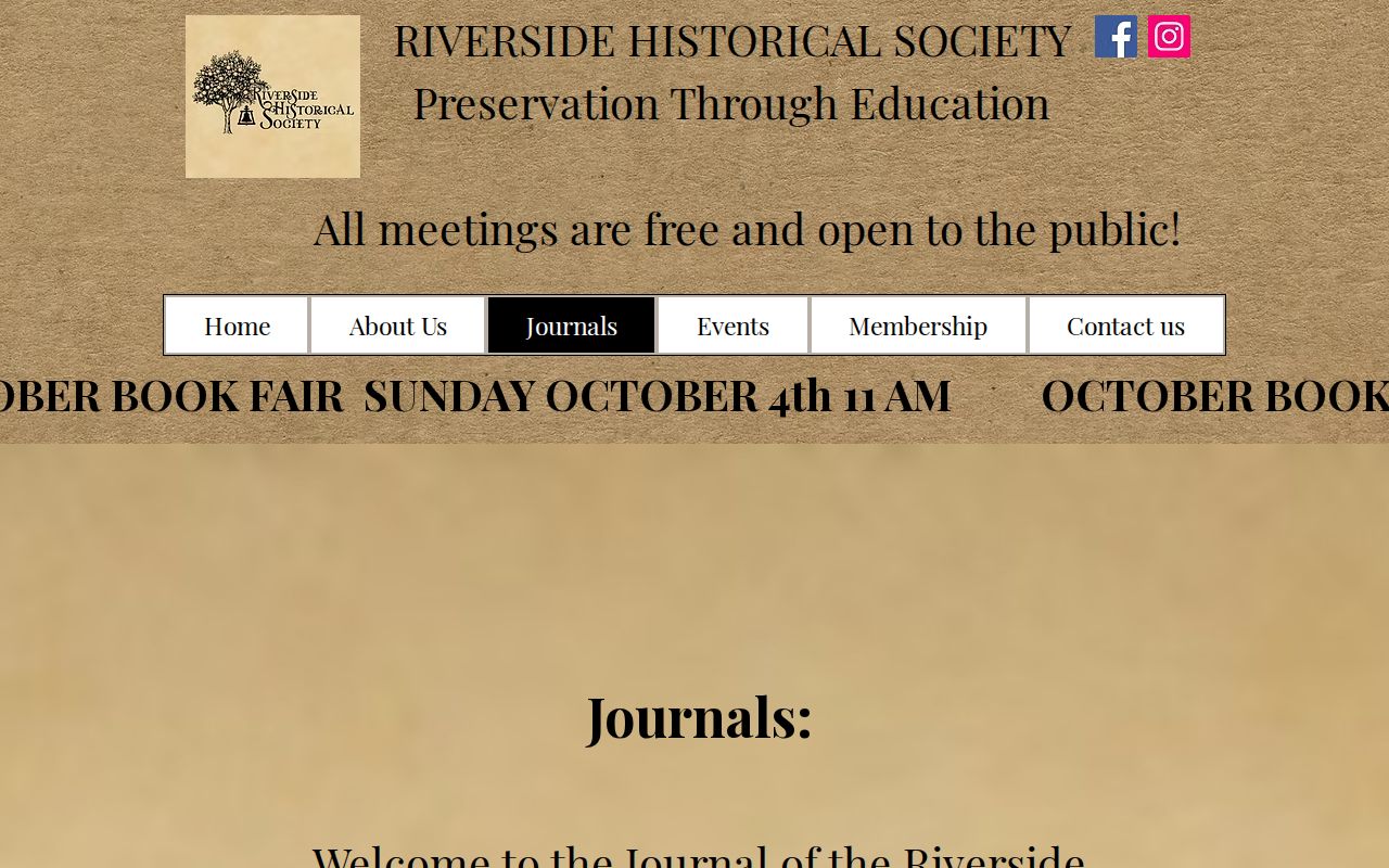 Riverside neighbors Historical Society journals