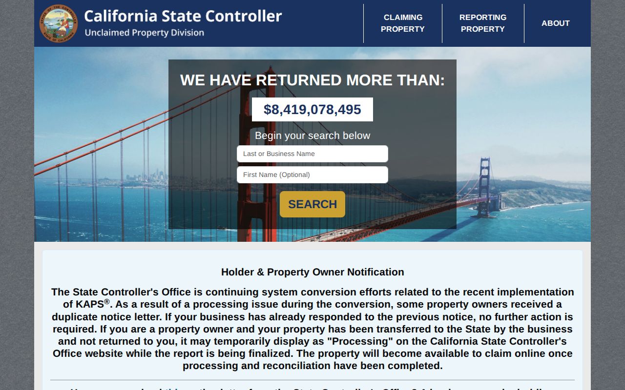 Riverside resident lookup California unclaimed property search