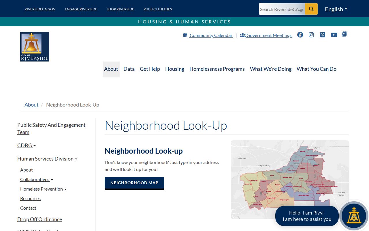 Riverside street directory neighborhood address lookup