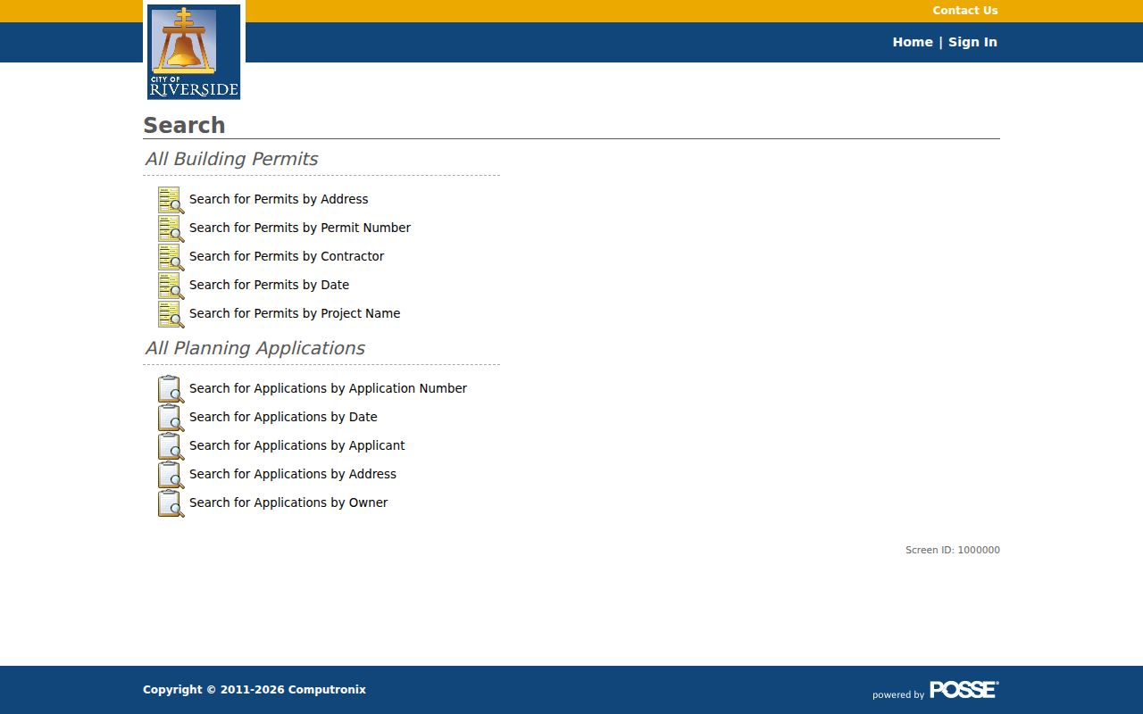 Riverside street directory public permit portal
